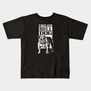 Funny Proud English Bulldog dog portrait gift Kids T-Shirt